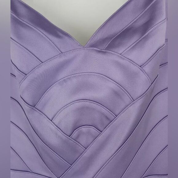 Papell Boutique Evening V-Neck Halter Prom Pencil Dress Lavender Size 10 - Picture 3 of 10
